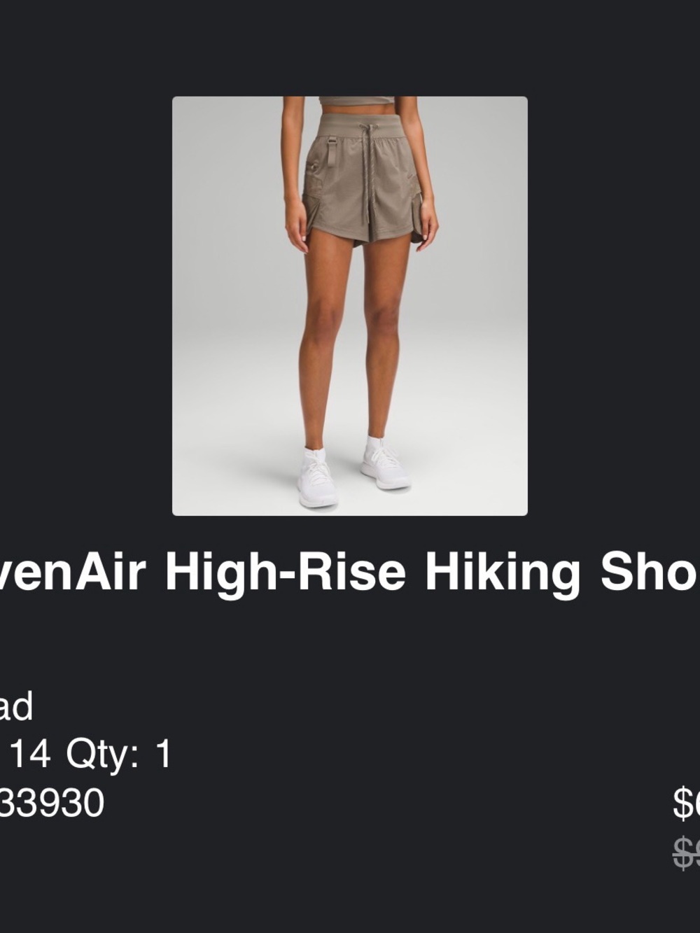 Lululemon High-Rise Hiking Shorts in Taupe - Women's Active Shorts